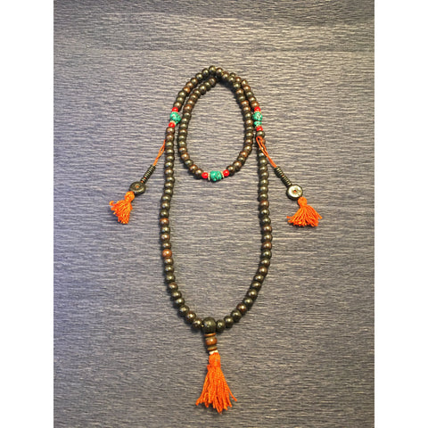 108 beads Mala: Yak bone with turquoise