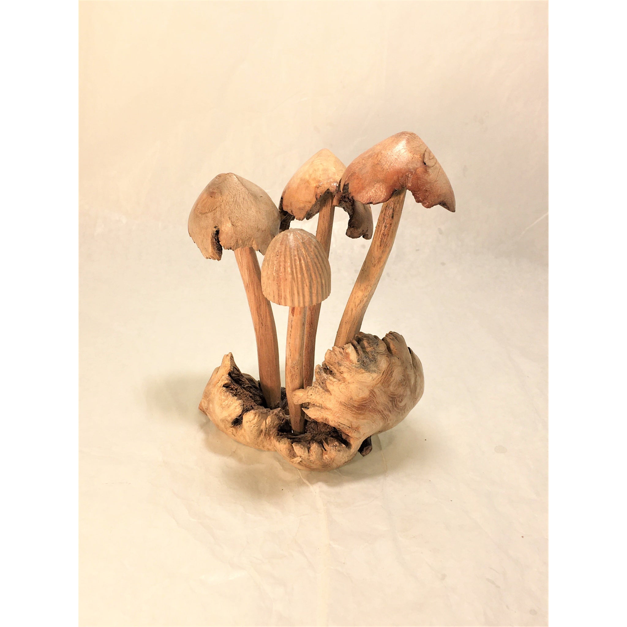 Hand carved wooden mushroom