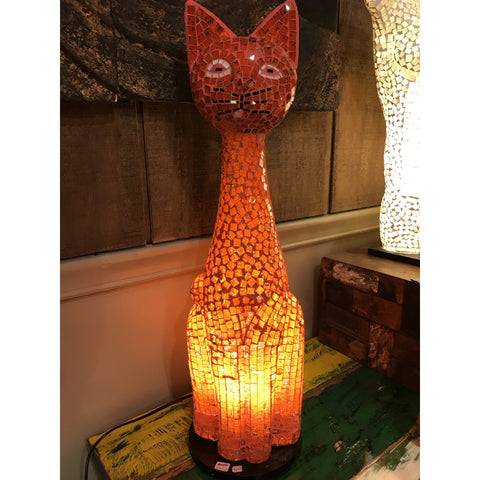 Mosaic table lamp/Cat