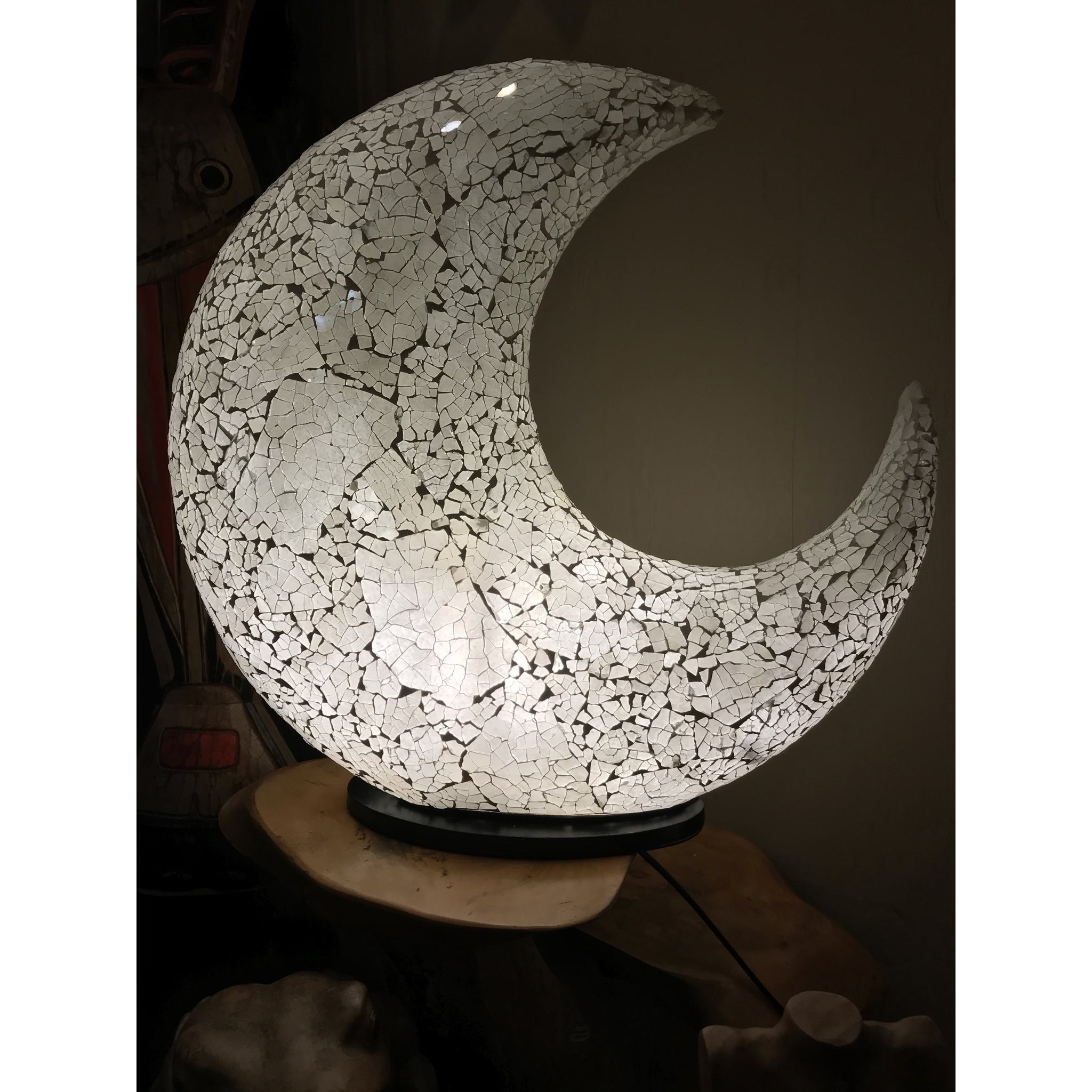 Mosaic Table Lamp/Moon