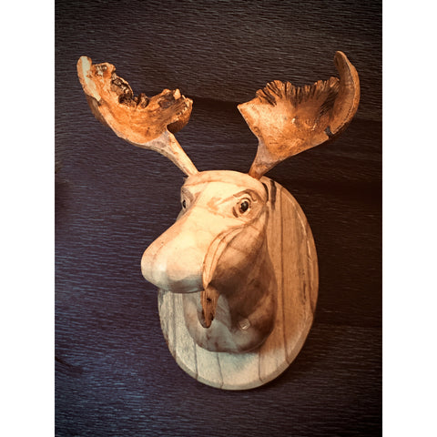 Wooden Moose Head/L