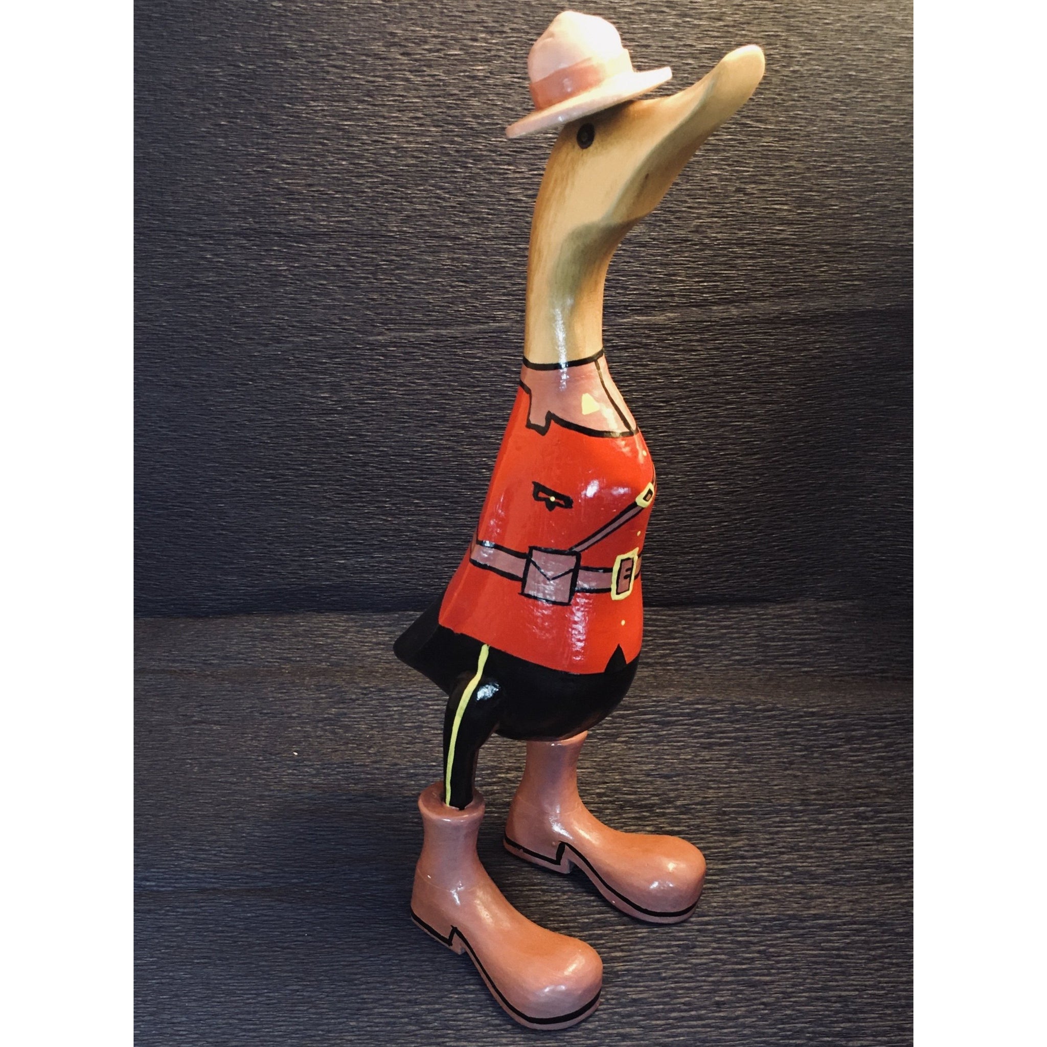 Hand carved wooden RCMP duck