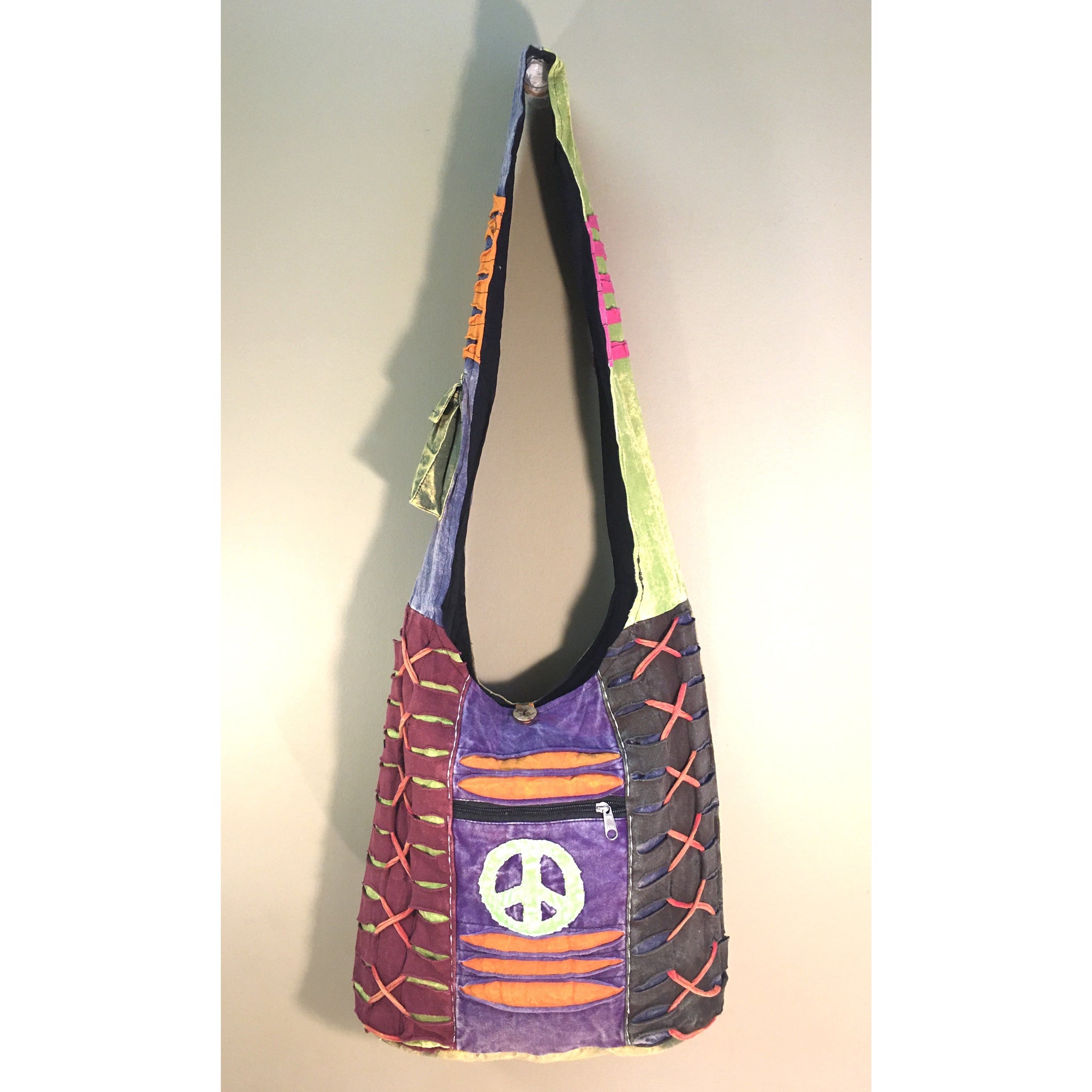 Unisex Hippie Jogging Style Patchwork Shoulder Bag