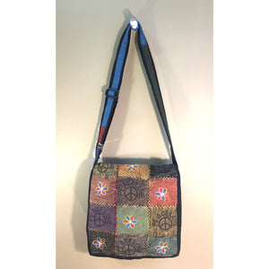 Unisex Hippie Patchwork Messenger Shoulder Bag